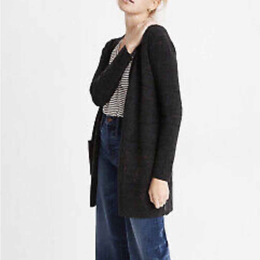 Madewell donegal Kent cardigan coziest knit dark gray
